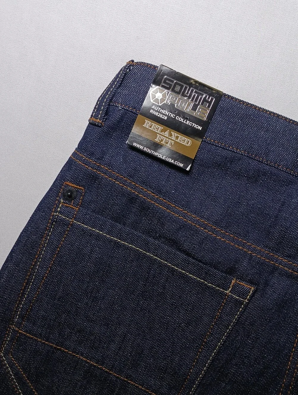Vintage Southpole Mens Relaxed Fit Jeans 36X32 Raw Indigo Blue Denim Y2K
